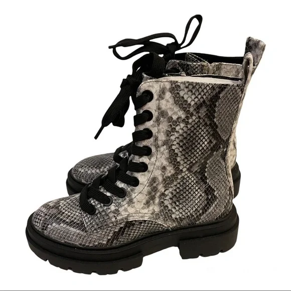 DOLCE VITA Flume Snakeskin Combat Boots - Picture 3 of 9